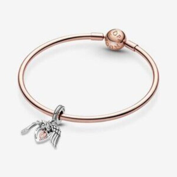 Pandora Club 2021 Angel Wings & Heart Dangle Charm - Picture 5 of 6